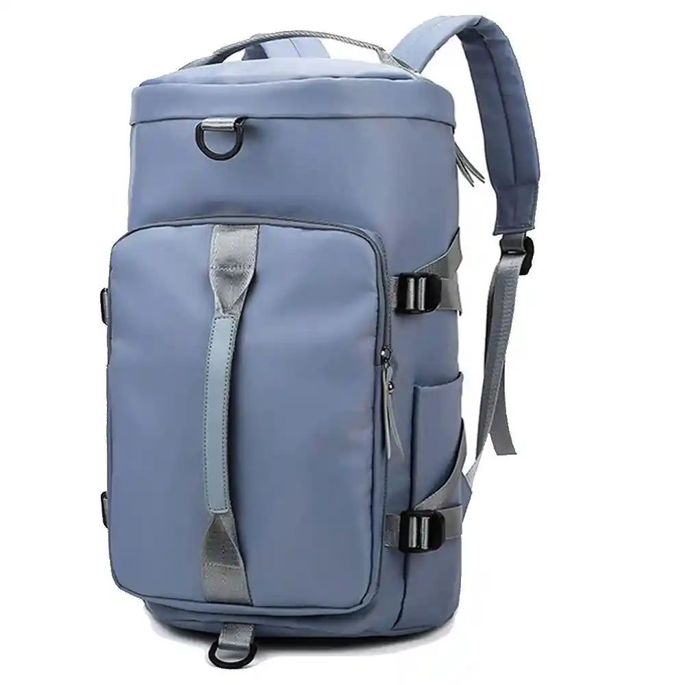 Morral Viajera Multi Compartimiento Bolso Deportivo Azul Celeste Mt205