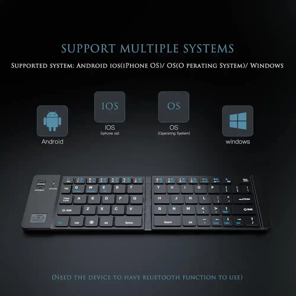 Teclado Bluetooth Plegable Español Para Android Ios Pc Smart