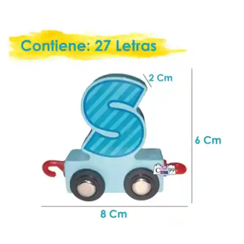 Tren Abecedario Didáctico Madera Niños