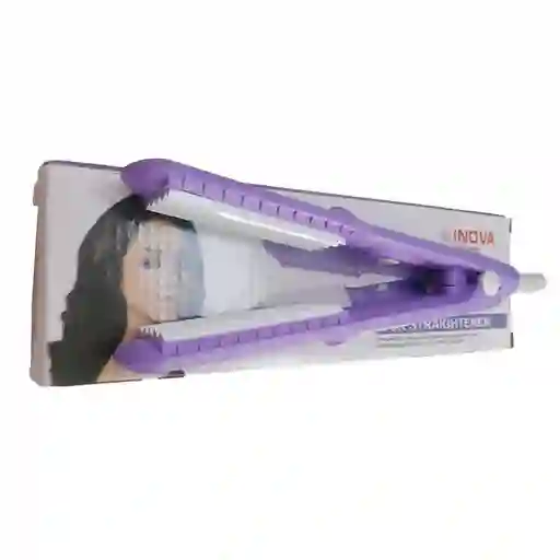 Mini Plancha Cabello Ceramica Inova Rizada Portatil Pelo Morada