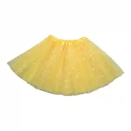 Tutu De Niña Color Amarillo Con Lentejuelas Brillantes Escarchado Falda Ballet Malla Elástica Tutu Vestido Bailarina Disfraz Halloween