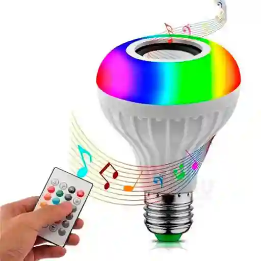 Bombillo Parlante Bluetooth Luz Led Control Remoto Multicolor