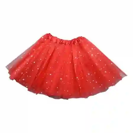 Tutu De Niña Color Rojo Con Lentejuelas Brillantes Escarchado Falda Ballet Malla Elástica Tutu Vestido Bailarina Disfraz Halloween