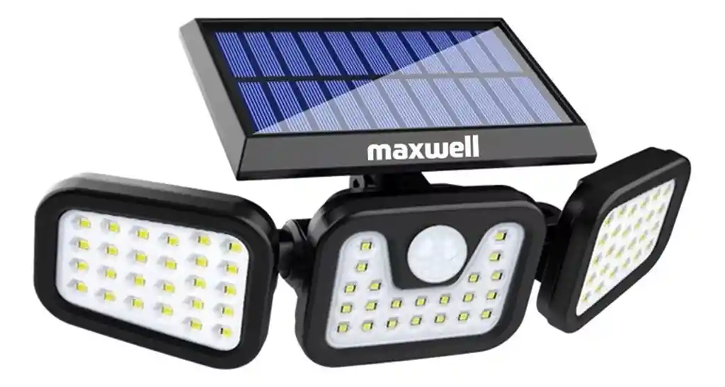 Lampara Solar Led Exterior Sensor Movimiento 3 Direccion