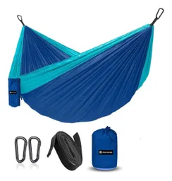 Hamaca Doble Xl Para Campamento Excursion Viaje De 500 Libras 52 Bits Color Azul