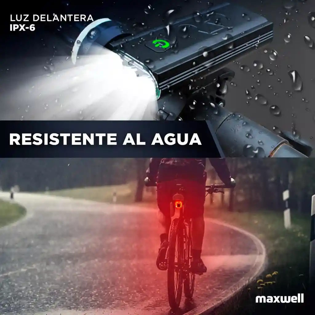 Luz Para Bicicleta Biliteset01 Delantera Y/o Trasera Color Negro