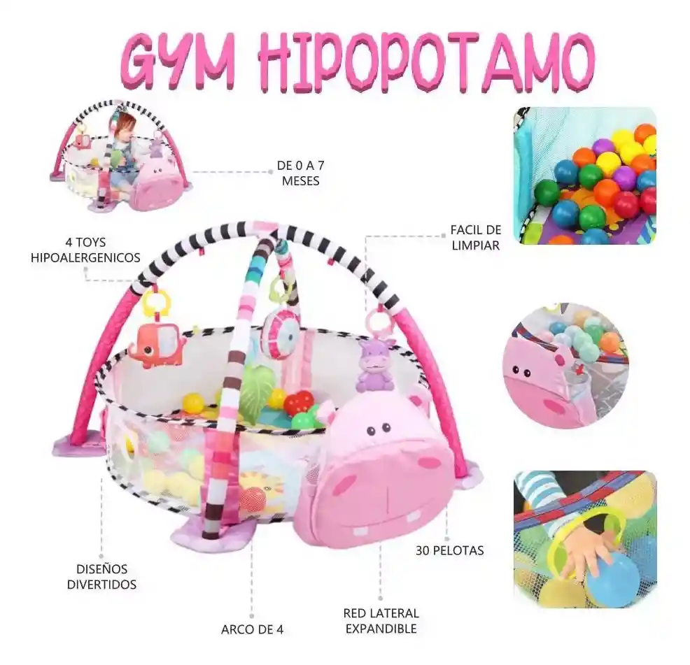 Gimnasio Y Corral Bebes Con Piscina De Pelotas Juguete Infantil