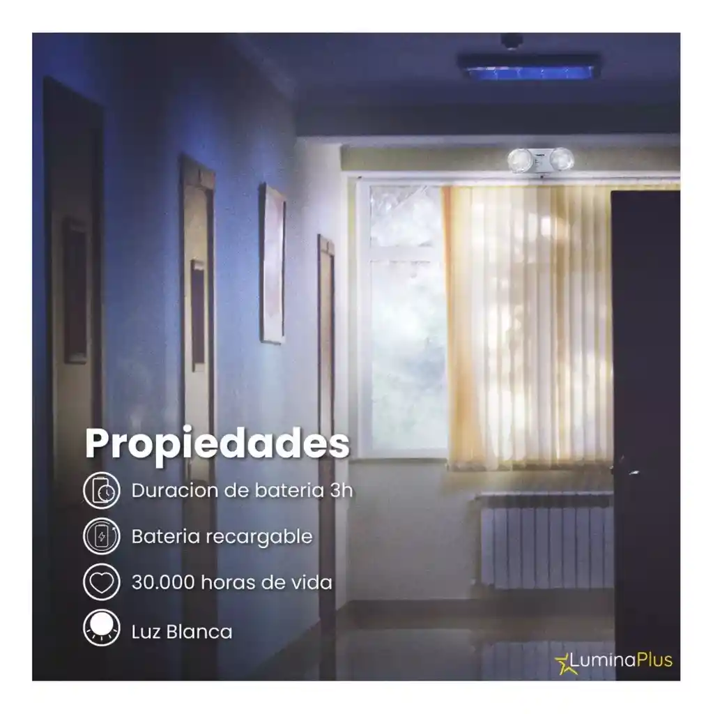 Lampara De Emergencia Led Recargable 5.4w Autonomia 3 Horas