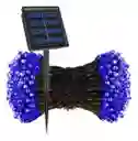 Guirnalda Luces Led Solares Azul Exteriores Impermeable 20m