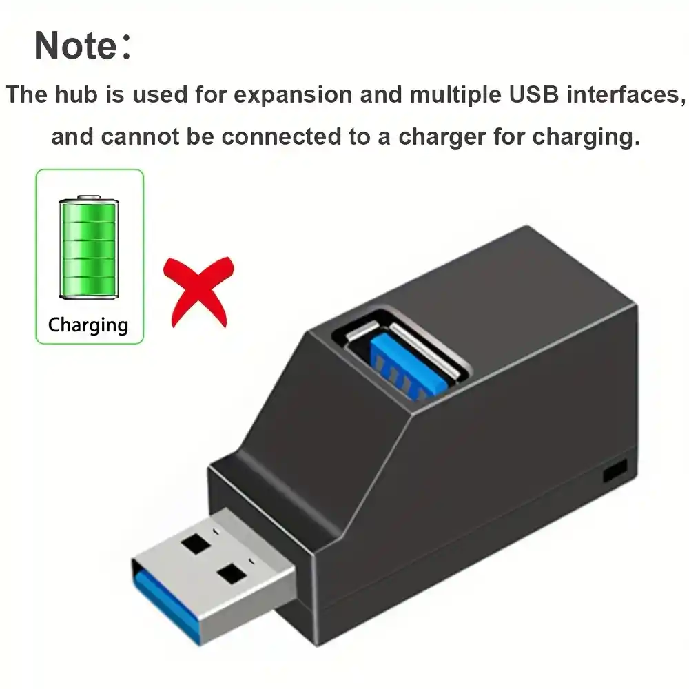 Adaptador Hub Divisor Mini De Alta Velocidad 1 Puerto Usb 3.0 Y 2 Usb 2.0 Para Pc Portátil Compuvirtual