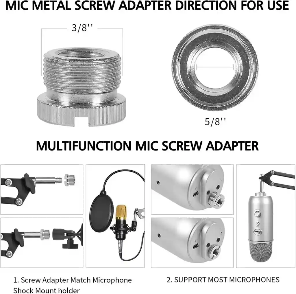 Soporte De Micrófono Para Blue Yeti, Quadcast Boom Arm Scissor Mic Stand Con Parabrisas Y Pantalla De Doble Capa Pop Filter Heavy Duty Mic Boom Scissor Arm Stands, Transmisión Y Grabación. Juego