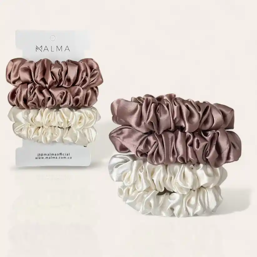 Scrunchies De Satín Small Malma X 4