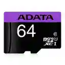 Memoria Micro Sd 64gb Clase 10 - Videos Fhd Velcoidad 80mbs Incluye Adaptador