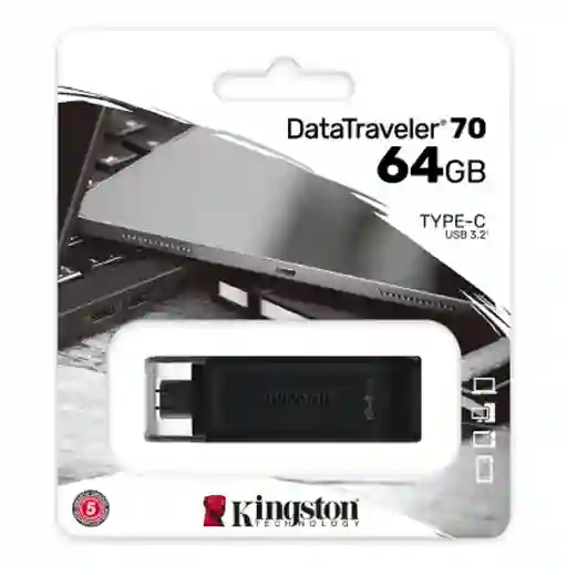 Memoria Usb Kingston 64gb Datatraveler 3.2 Color Negro