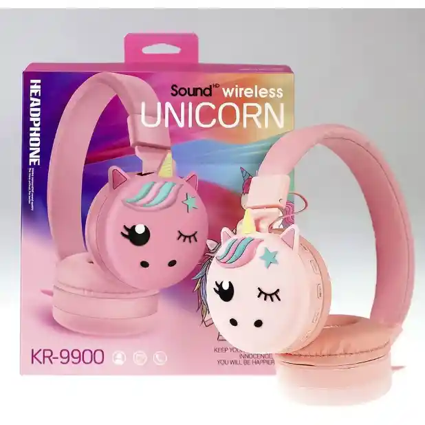 Diadema Bluetooth Unicornio Kr-9900 Rosada