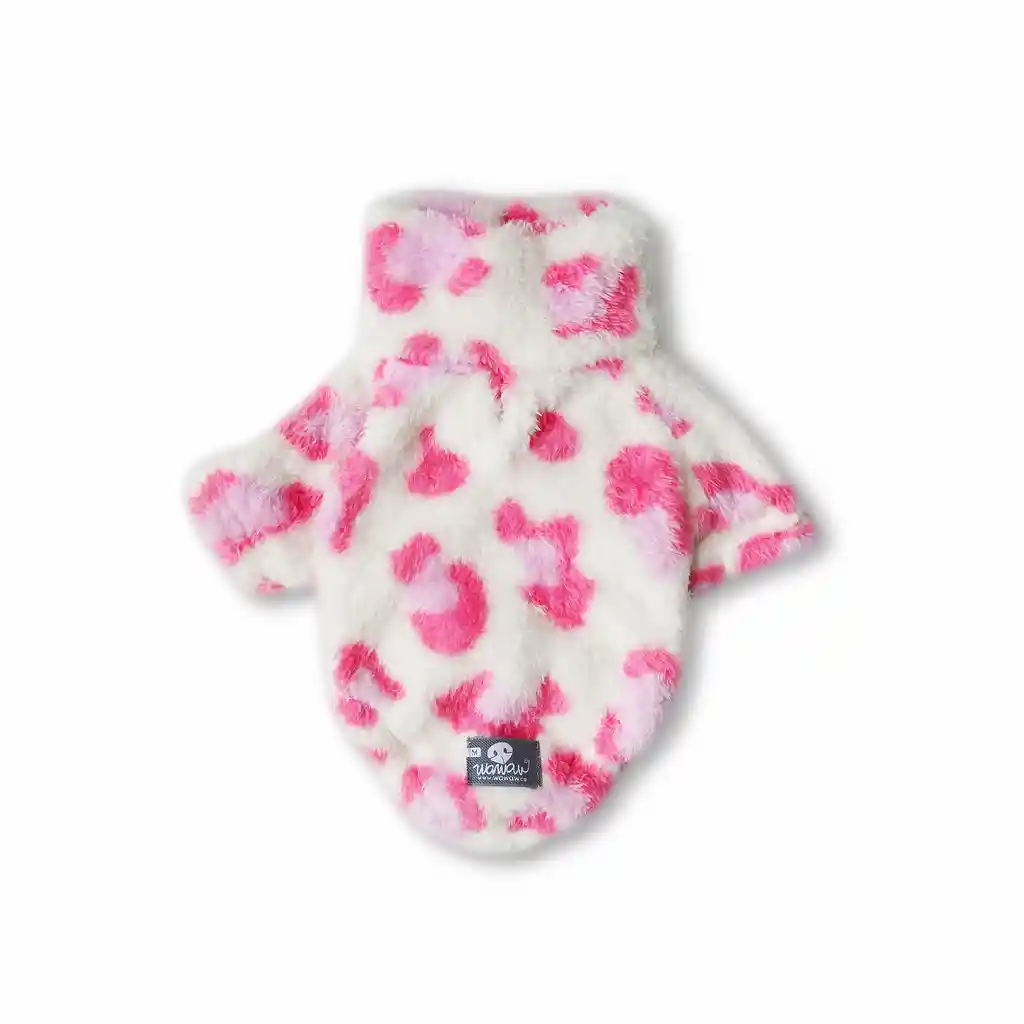 Saco S Cuello Alto Cremallera Bisonte Animal Print Rosado