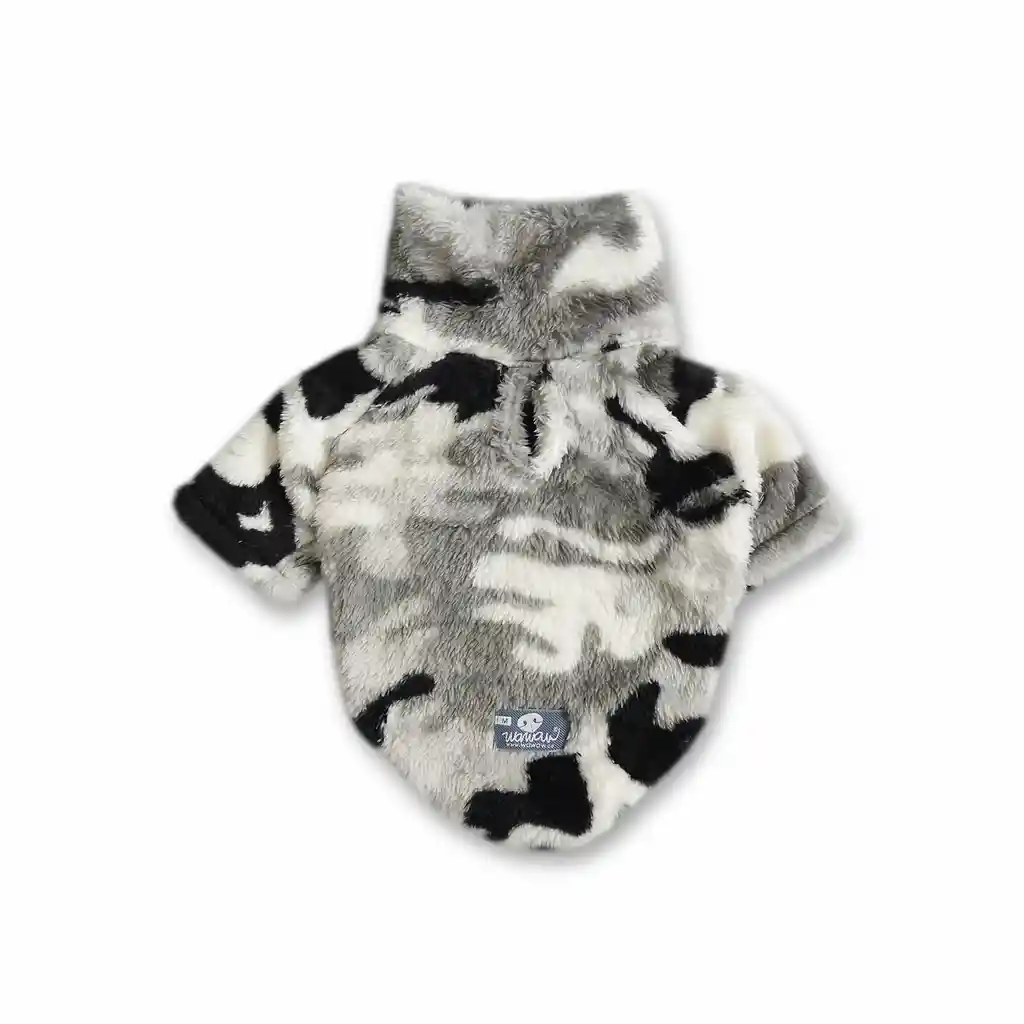 Saco Xs Cuello Alto Cremallera Bisonte Camuflado Gris Negro