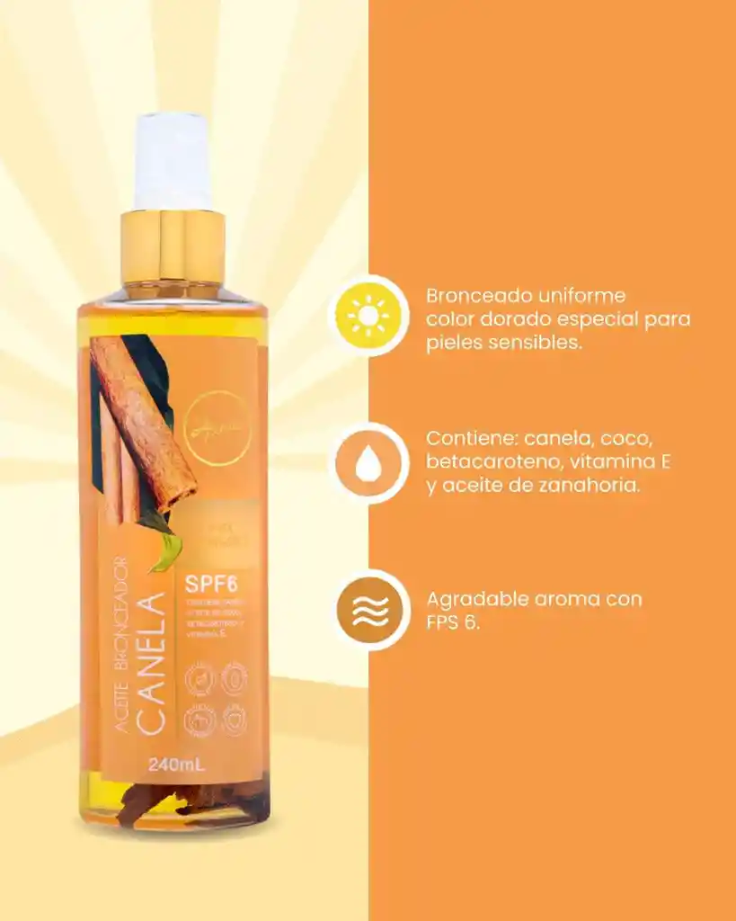 Aceite Bronceador Canela 240 Ml Anyeluz