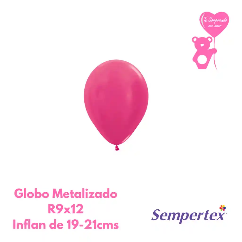 Globo O Bomba Metal Fucsia Sempertex R9x12