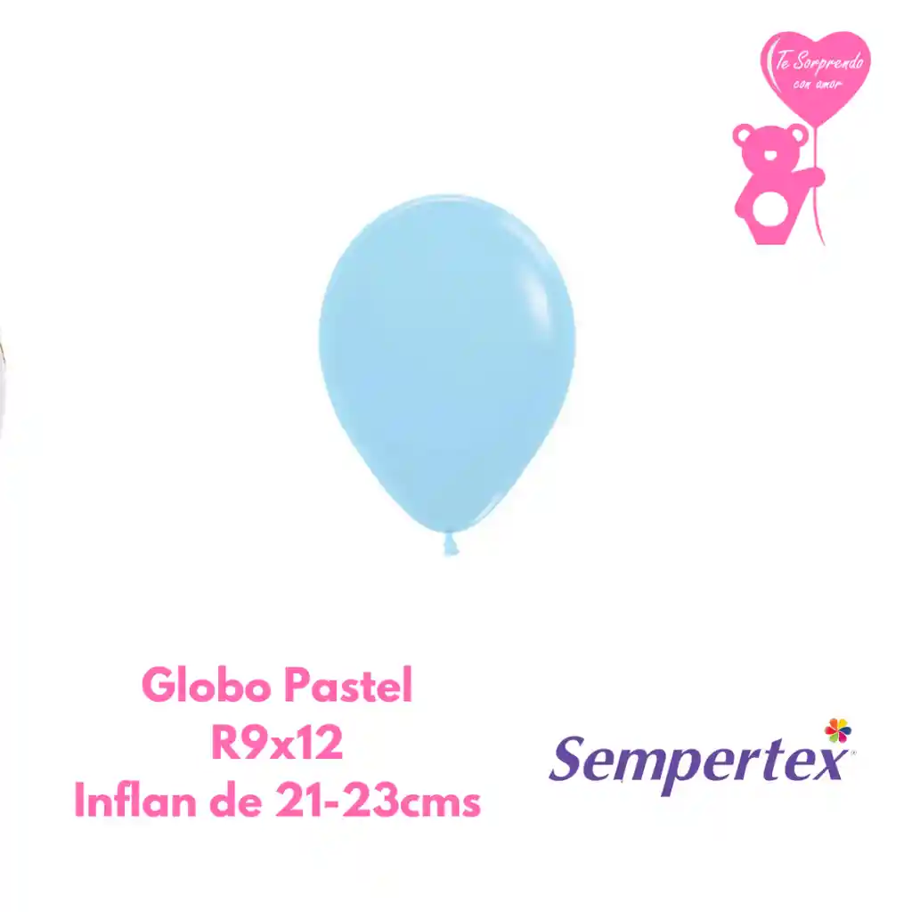 Globo Pastel Mate Azul Sempertex R9x12