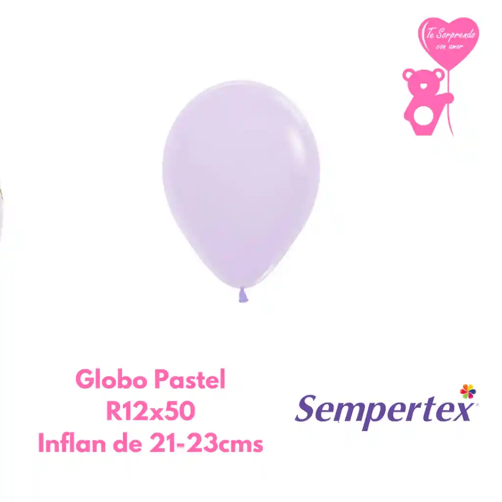 Globo O Bomba Pastel Mate Lila Sempertex R9x12