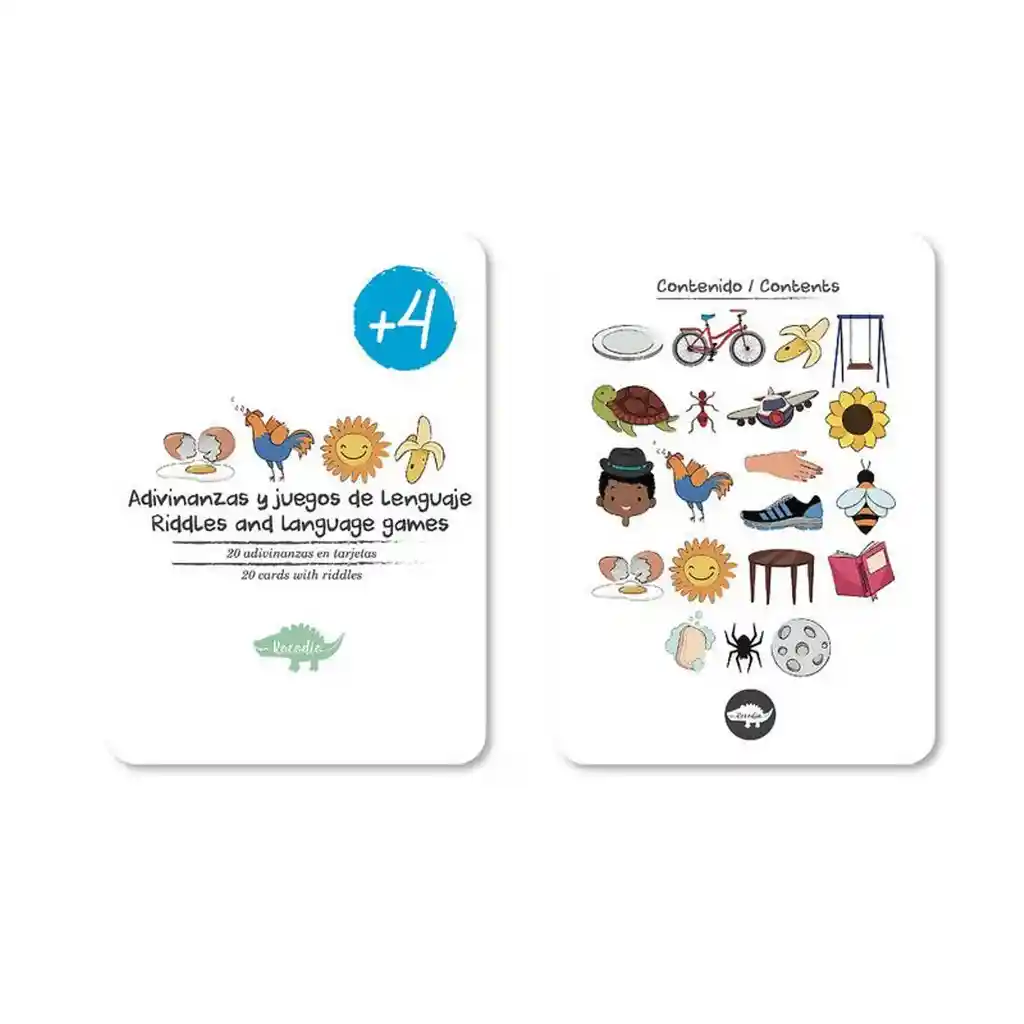 Juego Estimulación Visual Flash Cards Adivinanzas Para Niños