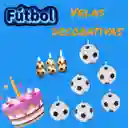 Combo Velas En Forma De Balón X6 + 2 Canchas De Fútbol