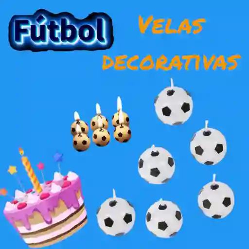 Combo Velas En Forma De Balón X6 + 2 Canchas De Fútbol