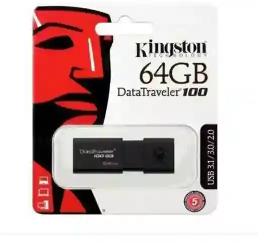 Memoria Usb Kingston 64 Gb 3.1/3.0/2.0 Alta Velocidad Dt100