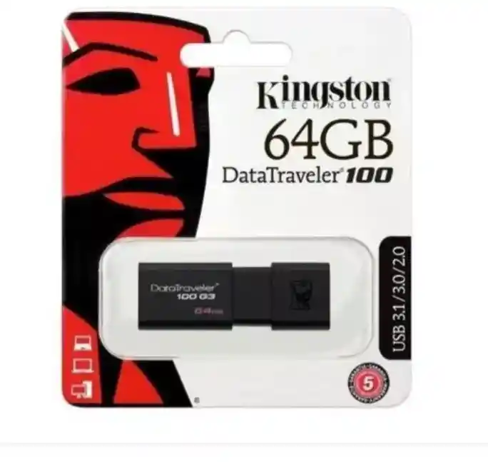 Memoria Usb Kingston 64 Gb 3.1/3.0/2.0 Alta Velocidad Dt100