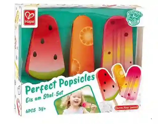 Juego Paletas Heladas De Madera Por 3 Para Niños