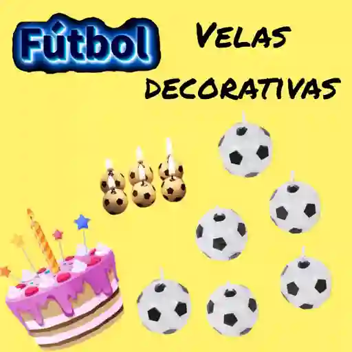 Combo Velas En Forma De Balón X6 + 2 Canchas De Fútbol