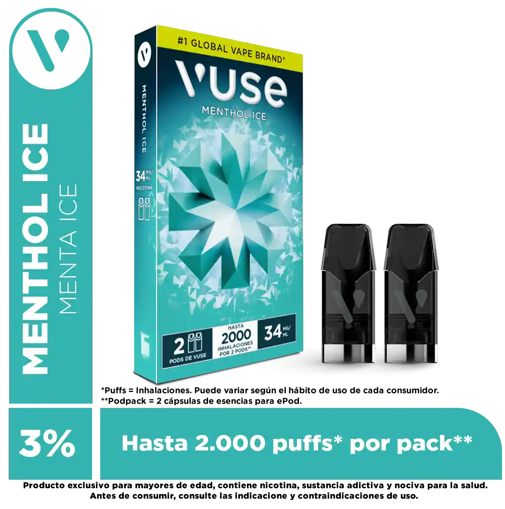 Vuse Go Vaporizador Pods Mint Ice (34 Mg)