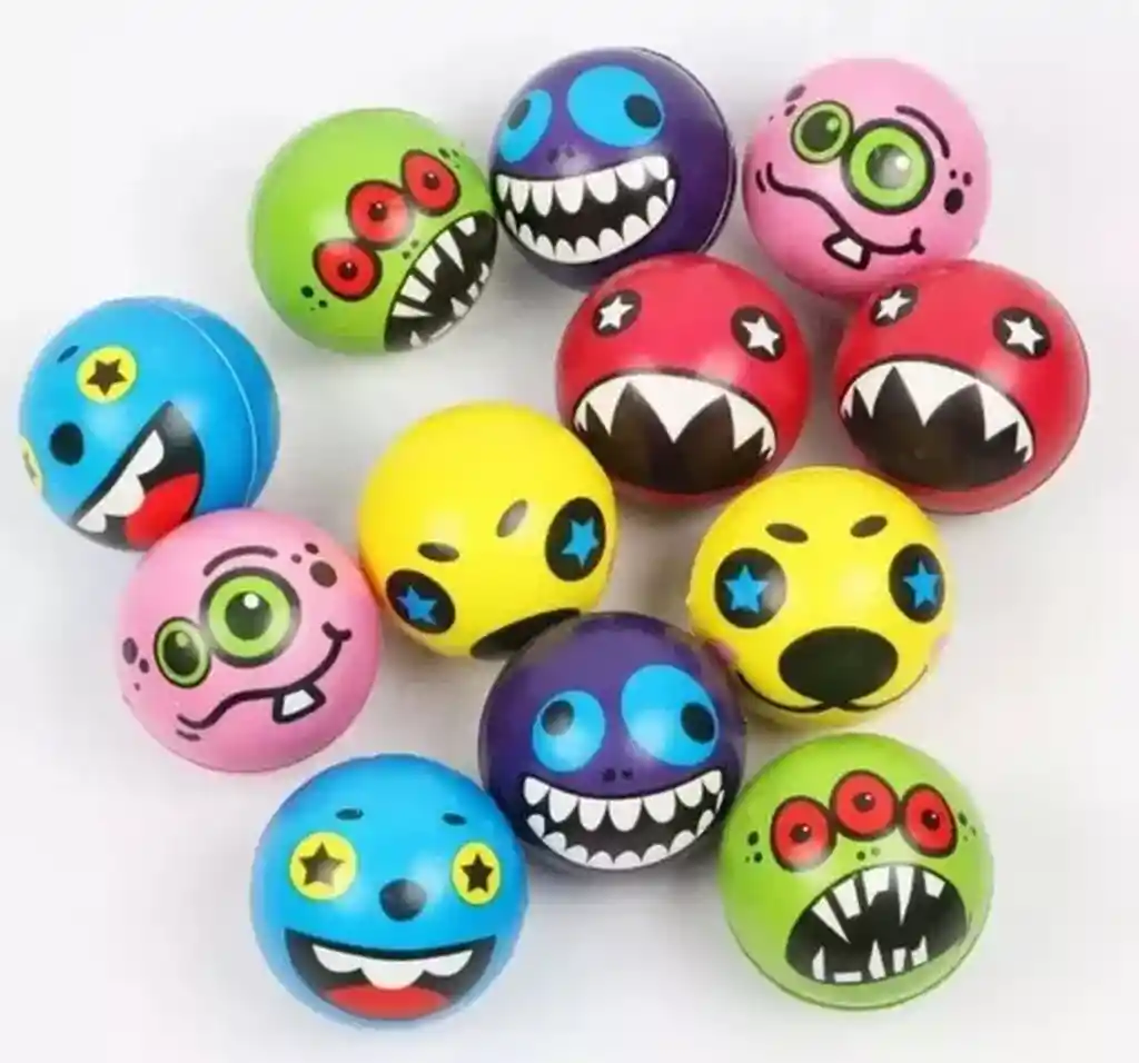 Pelotas Antiestres Emoji Monster Happy Colores X 12 Unidades