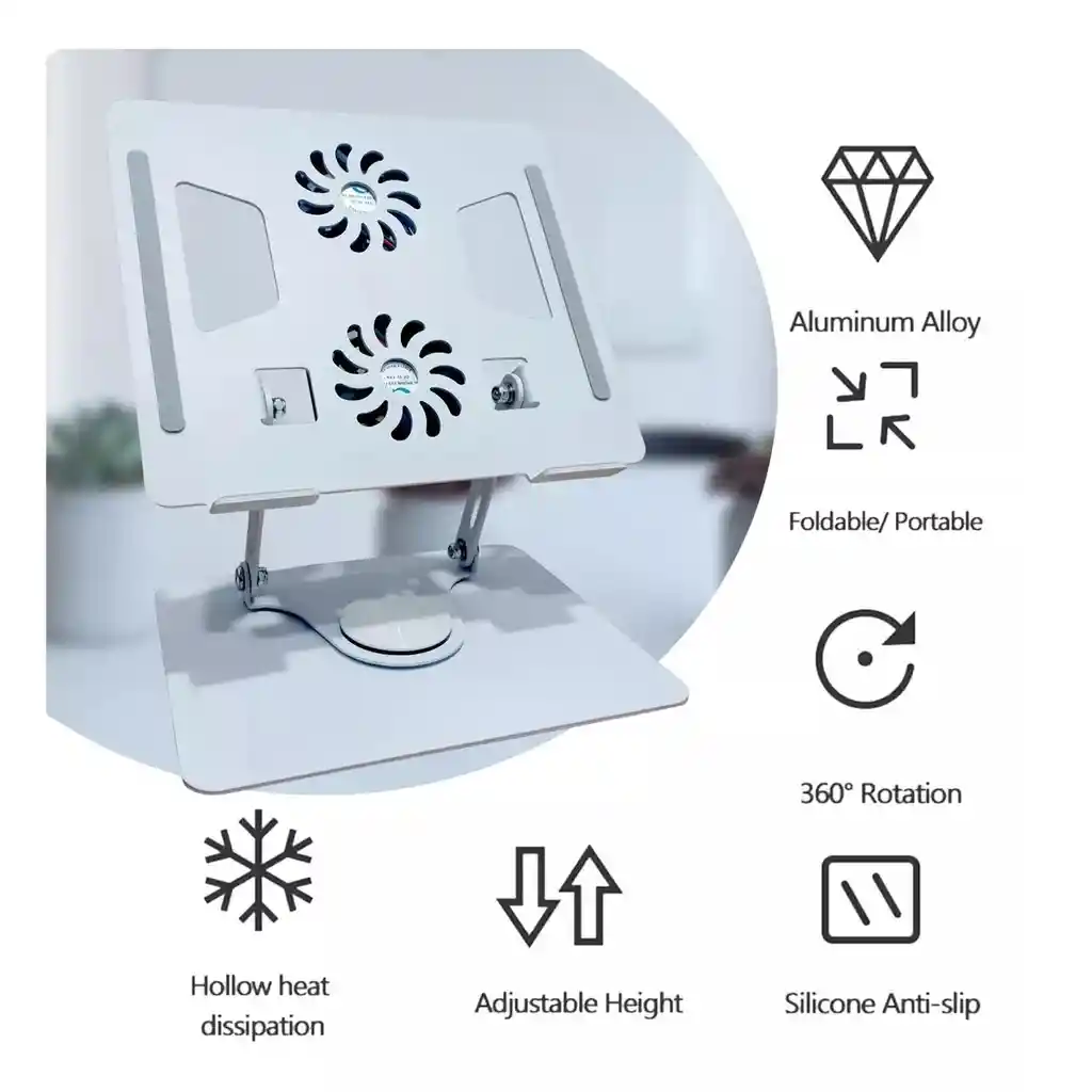 Base Refrigerante Para Portatil Metalica De 2 Fans Yl-906