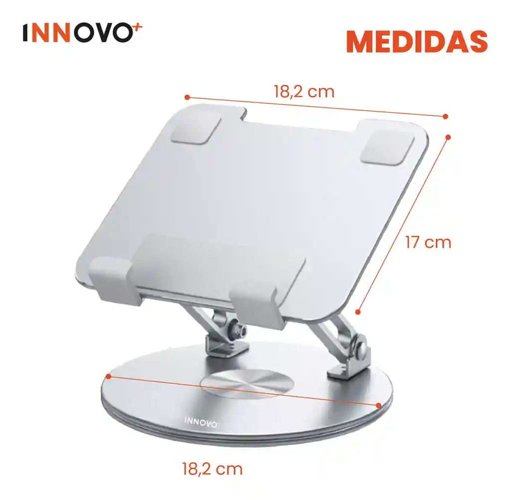 Base Pc Tablet Soporte Ajustable Giratorio Corporativo Metal