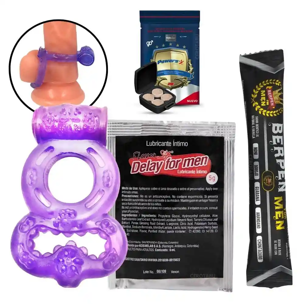 Kit Placer Masculino Retardante + X2 Potenciador + Anillo