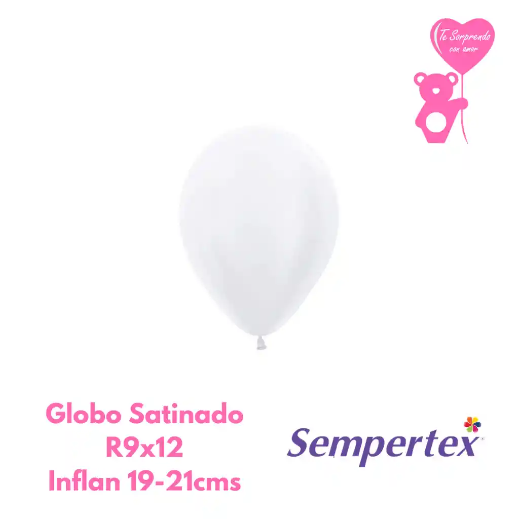 Globo O Bomba Satin Perla Sempertex R9x12