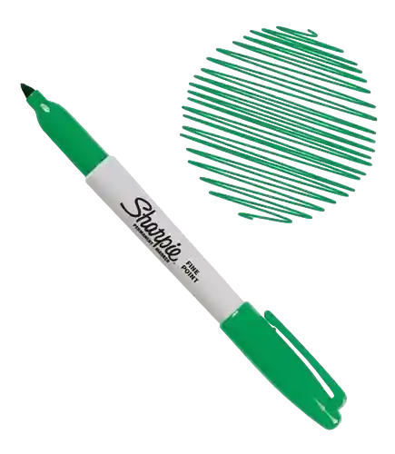 Sharpie Marcador Permanente Punta Fina Verde