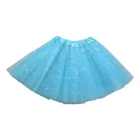 Tutu De Niña Color Azul Cielo Con Lentejuelas Brillantes Escarchado Falda Ballet Malla Elástica Tutu Vestido Bailarina Disfraz Halloween