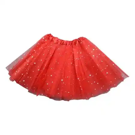 Tutu De Niña Color Rojo Con Lentejuelas Brillantes Escarchado Falda Ballet Malla Elástica Tutu Vestido Bailarina Disfraz Halloween