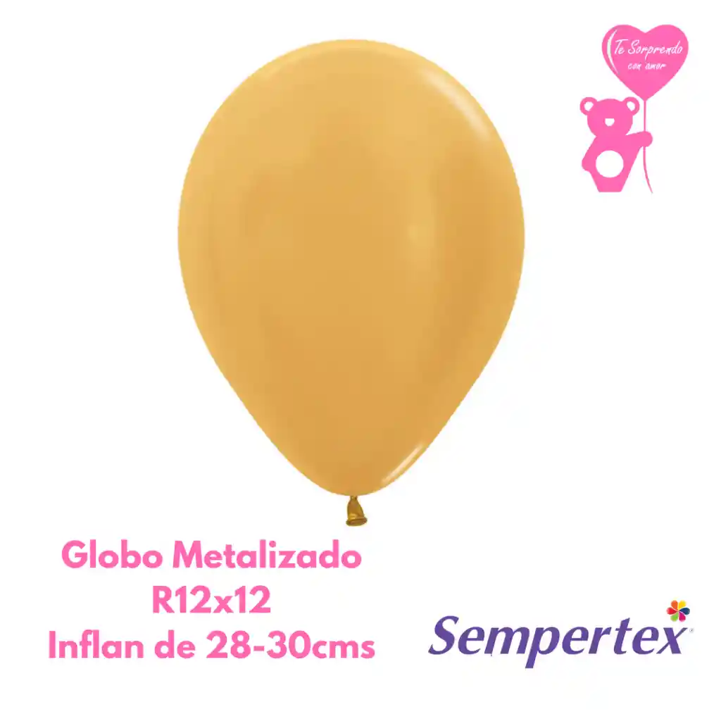 Globo O Bomba Metal Dorado Sempertex R12x12