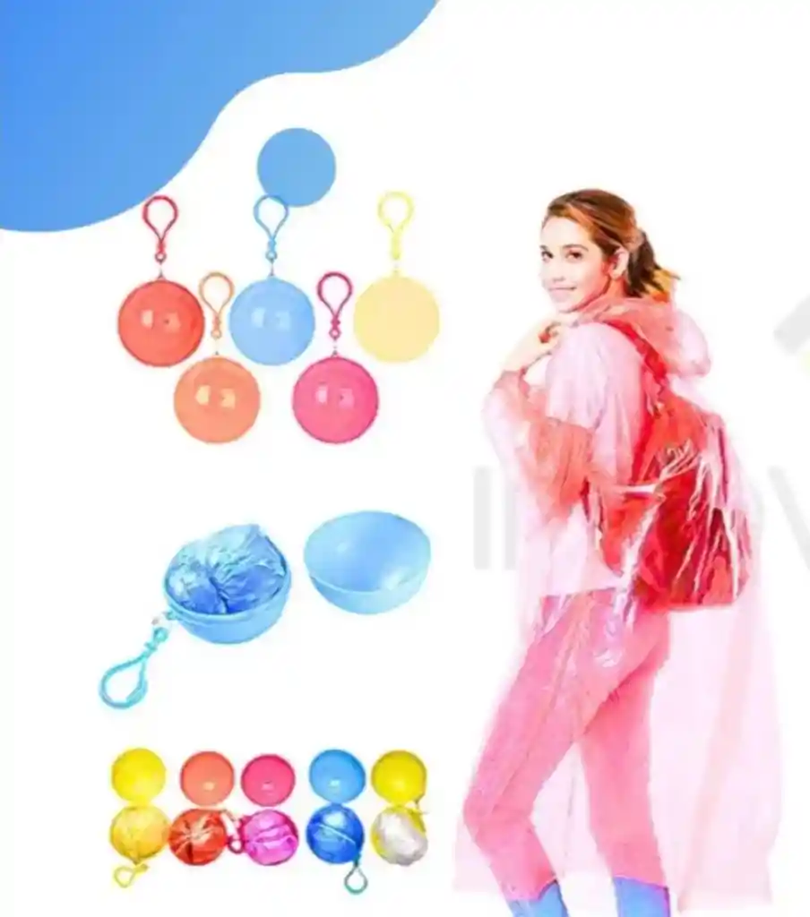 Impermeable Capa X3 Desechable Para Lluvia + Estuche Portátil Llavero