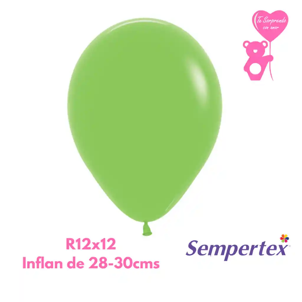 Globo O Bomba Fashion Verde Lima Sempertex R12x12