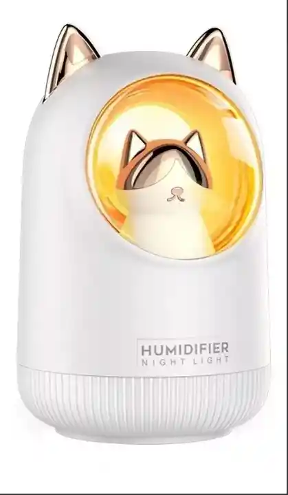 Difusor Humidificador Gato Night Light + Esencia