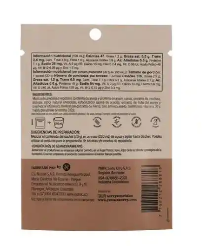 Sachet Veggie Powder Chocolate 30 Gr Sav