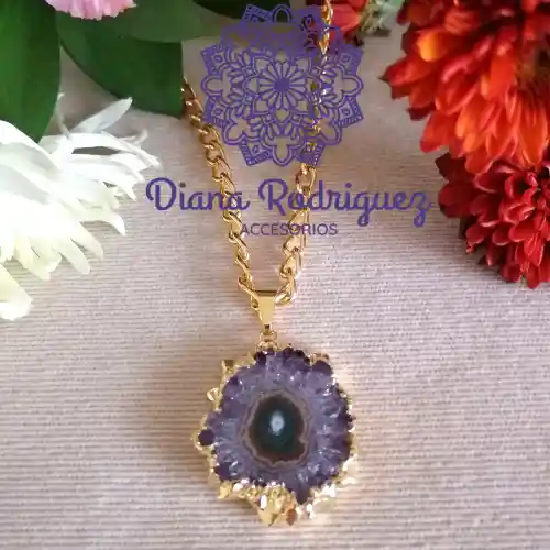 Collar Piedra Cuarzo Estalactita De Amatista A Domicilio