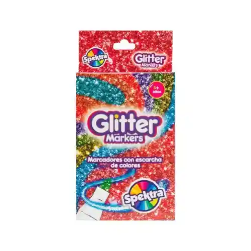 Set De Marcadores Glitter Markers Caja X6 Para Niños Niñas