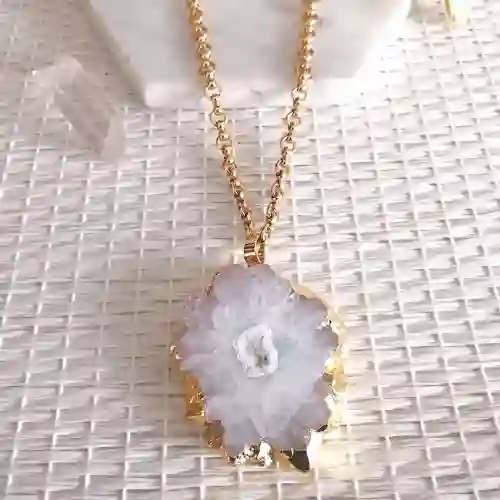 Collar Cuarzo Cristal Redondo A Domicilio