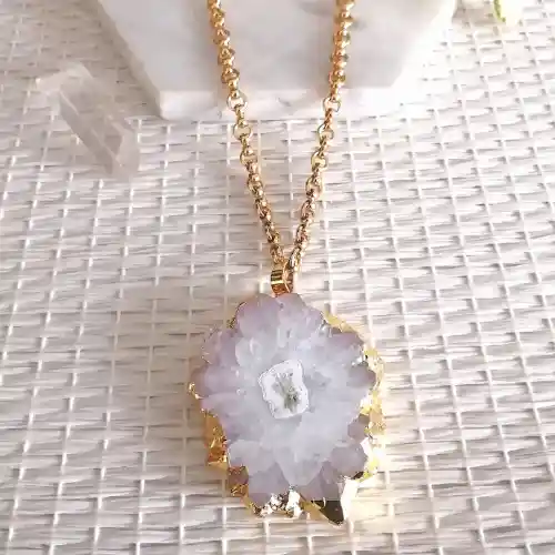 Collar Cuarzo Cristal Redondo A Domicilio